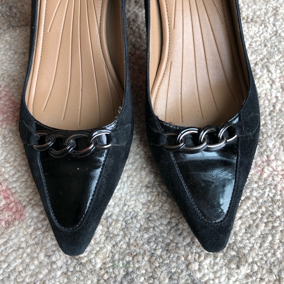 Classic black suede and patent leather pumps - Picture 2 of 5